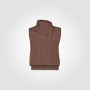 Gilet con lavorazione a losanghe collo asimettrico