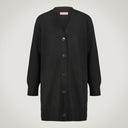 Cardigan oversize con spacchetti laterali media lunghezza 100% lana merino