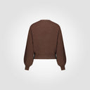 Cardigan 4 bottoni semi over con manica a sbuffo