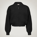 Bomber con zip e tasche diagonali 100% lana merino